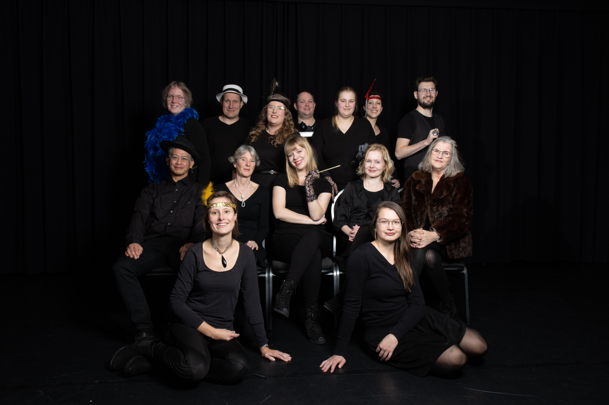 Voorstelling Misdaad in de Mansion van musicalgroep Jabber