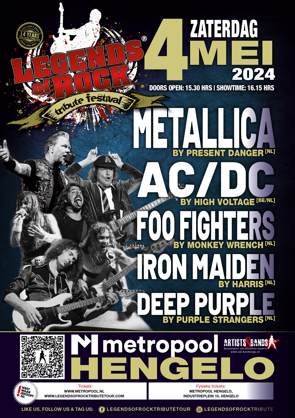 LEGENDS of ROCK Tribute Festival op zaterdag 4 mei 2024 in Metropool in Hengelo