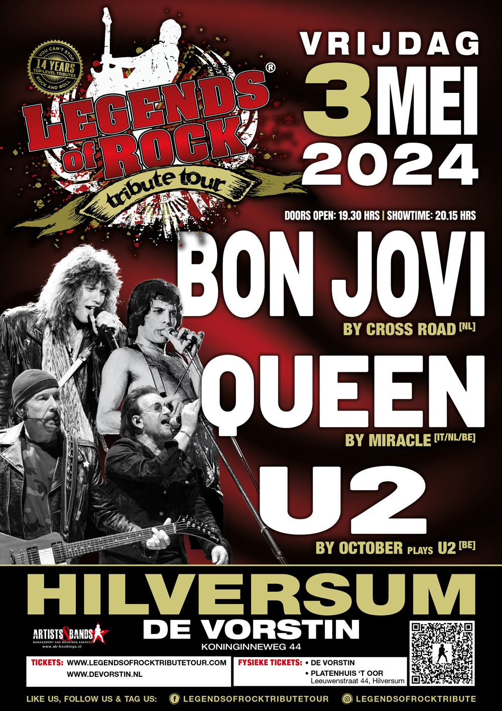 LEGENDS of ROCK Tribute Tour - 3 mei 2024 de Vorstin Hilversum