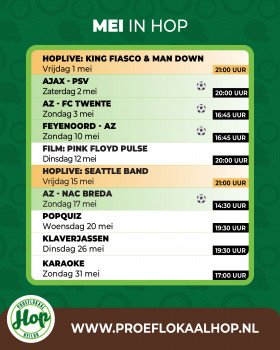 Maandagenda Proeflokaal Hop