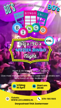 80's/90's Muziekbingo