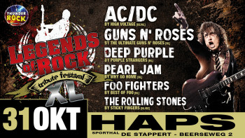 ‘HAPS LIVE! 2026’ zaterdag 31 oktober: LEGENDS of ROCK Tribute Festival XL