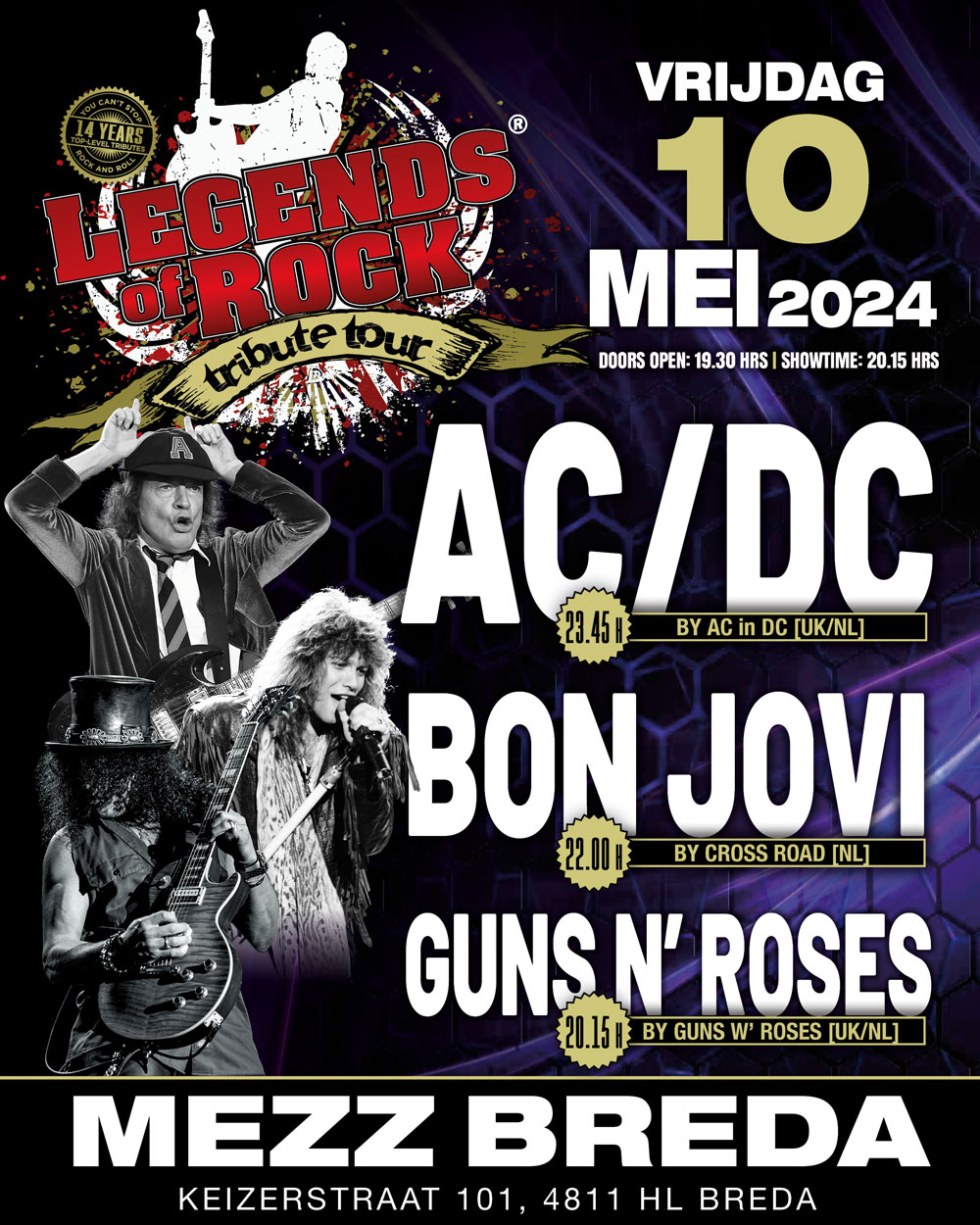 LEGENDS of ROCK Tribute Tour op vrijdag 10 mei 2024 in Poppodium Mezz Breda